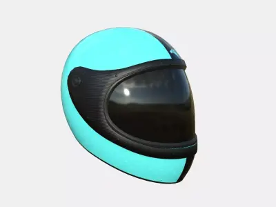 Cartoon Helmet Kart A10 Light Blue - Character Design Low-poly 3D model