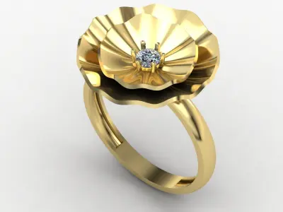 Flower ring 06 3D print model