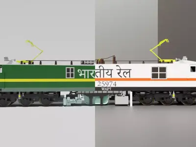 Indian Railways Engines WAP 7  and WAG 9  combo  Low-poly 3D model