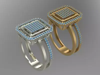 3steps diamond ring 3D print model