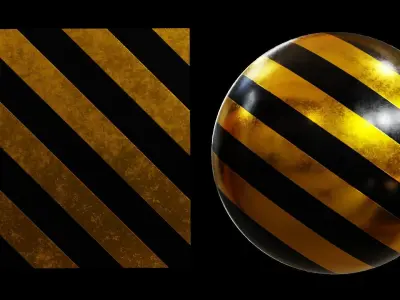 Procedural Caution Stripes Material  Texture