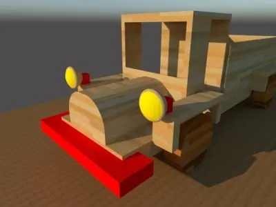 wooden truck 3D model purchase
