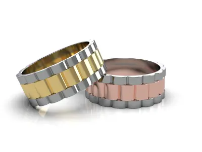 wideng ring two tone 8mm wide size 62 3D print model