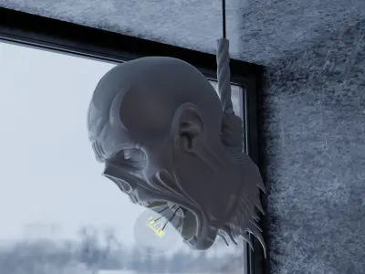 Last Light Hanging Zombie Horror Lamp 3D print model