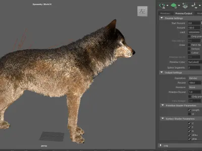 Wolf hair making 3D model