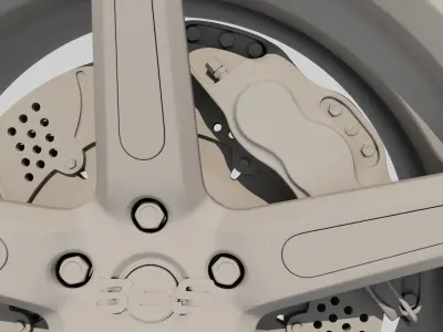 High Poly Sports Car wheel  3D model