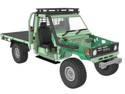 toyota land cruiser ute rc body  for 1 to 10 scale RC chassis   3D print model