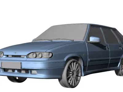 Lada 2114 Tuning With interior 3D model