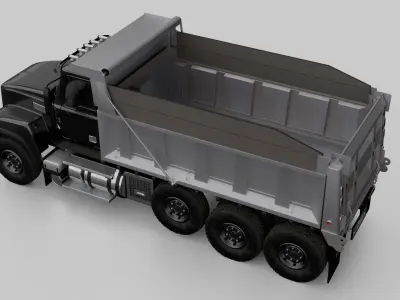 Generic Truck with Dumper Trailer 3D model