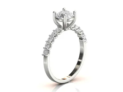 STL 3DM Print Ready Women Diamond Ring Lightweight Printable  3D print model 72