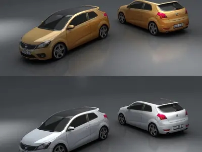 Kia Ceed Low-poly 3D model