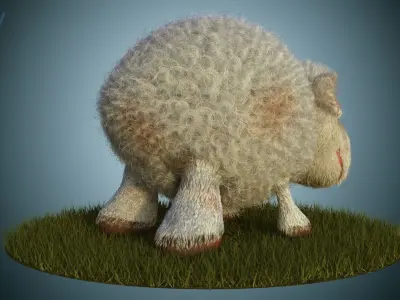 Sheep Dog for production render in Vray 3D model
