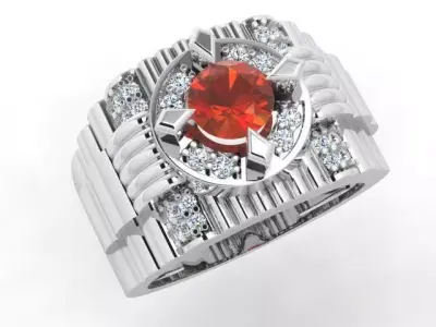 A Showcase of Luxury Men Rings Inspired by Watches 3D print model