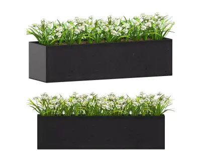 Window and Balcony Flower Box Pot 3D model 3