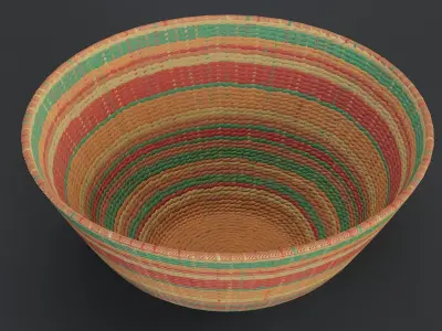 Rattan Bowl PBR Low-poly 3D model