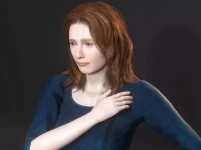 Realistic 3D Female Character  Fashionable Outfit and Pose Ready 3D model