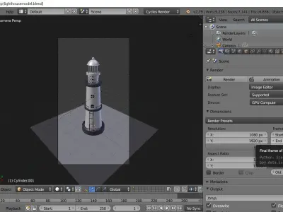 Low poly Toy Lighthouse Free low-poly 3D model