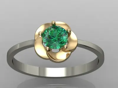 engagement ring  flower 3D print model