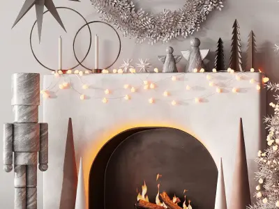 241 happy new year 04 christmas tree mono 01 light 3D model