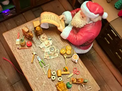 Santa Workshop Collection Furniture Tools and Santa Figurine 3D print model