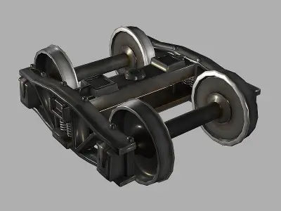 Train Bogie Low-poly 3D model