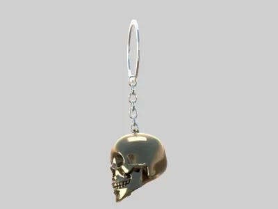 skull keychain bronz 3D model