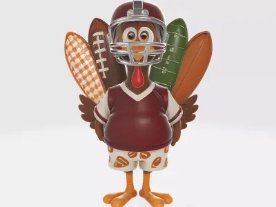 Football Turkey Figurine Thanksgiving Sports Fan Decor 3D print model