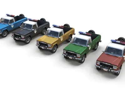 Jeep J-10 Ranger Patrol Vehicle Low-poly 3D model