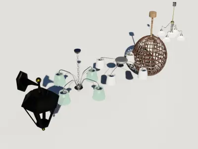 Chandeliers 3D models pack  Low-poly 3D model