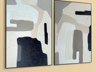 Plaster Two Photo Frame 301 Low-poly 3D model