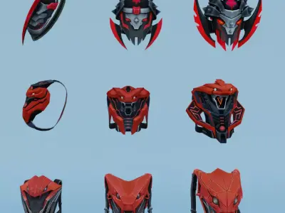 bag 9x Cobra Guardian Legendary Cobra Cobra Guardian 3D model