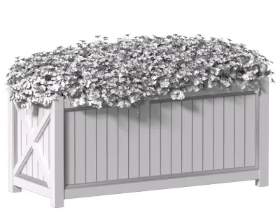 Flowers in Planter Box for decoration Garden Plant Flowerpot 3D model