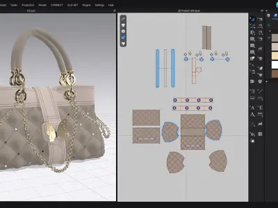 Luxury Quilted 3D Handbag  3D model