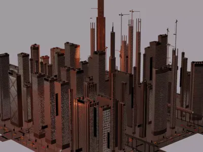 Futuristic Skyscrapers Pack 3D model