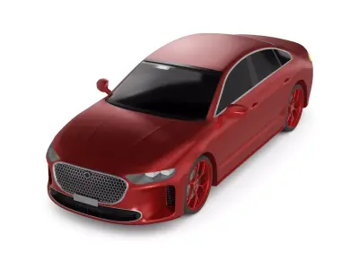 Sedan Car Low-poly 3D model