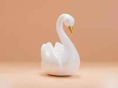 Swan Architectural Decoration Low-poly 3D model