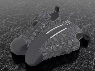 CHRISTIAN DIOR B23 LEAGUE OBLIQUE 3D SHOES Low-poly 3D model