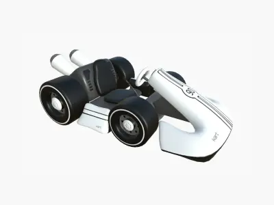 Cartoon Kart D10 White - Vehicle Racing Design Low-poly 3D model