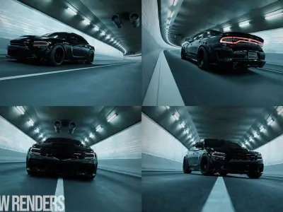 Tunnel Full CGI scene for automotive rendering 3D model