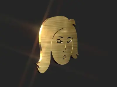 2D 3D Woman Face Decoration Low-poly 3D model