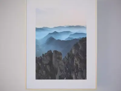 Frame mountain in hanging on wall Free 3D model