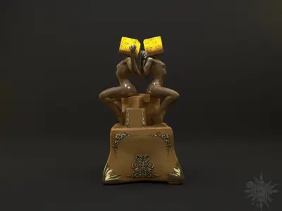 Abstract Sculpture V01 with stand HIGH Poly 3D model