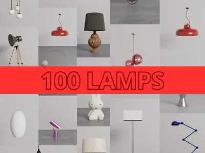 100 Lamps 3D model