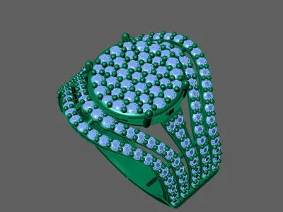 Womens Rings With Stone Ring Ready STL 3DM Models Rings women 3D print model