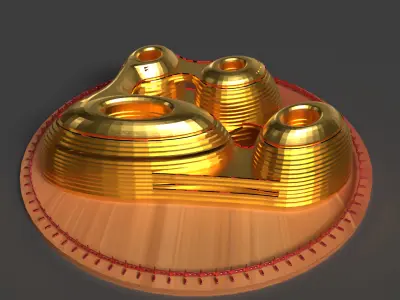 Chinese building figure  Low-poly 3D model
