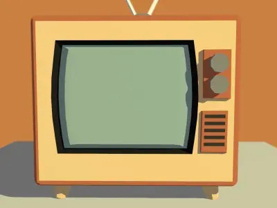 old TV toony low poly style Free 3D model