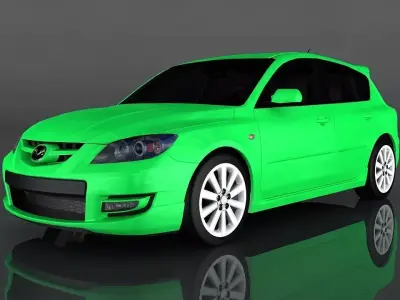 Mazda 3 2009  Low-poly 3D model