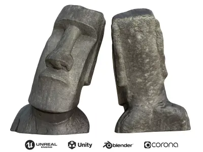 Statue 014 Low-poly 3D model