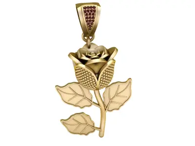Golden Rose Blossom Pendant 3D print model