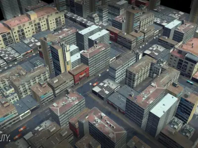 City low poly Free low-poly 3D model